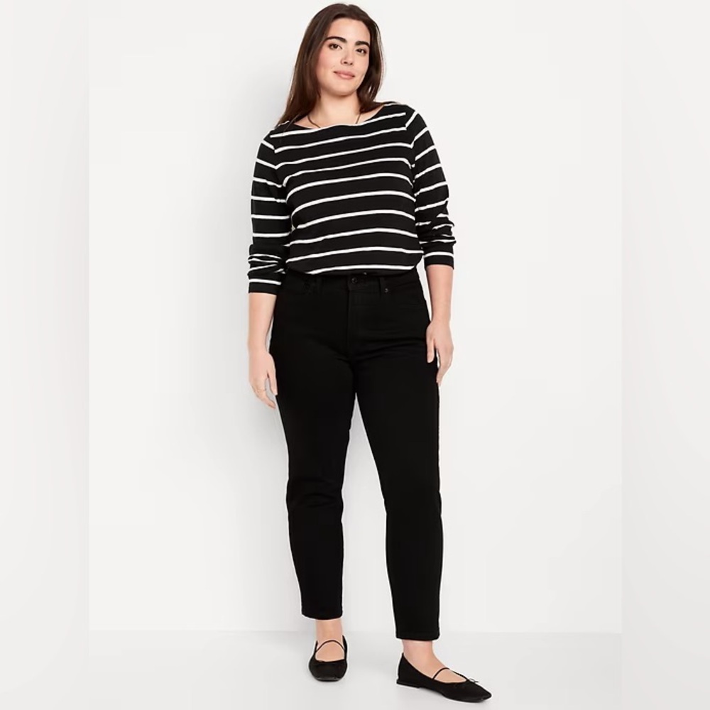 NWT! Old Navy Black High-Waisted OG Straight Ankle Jeans 🩷 #673617